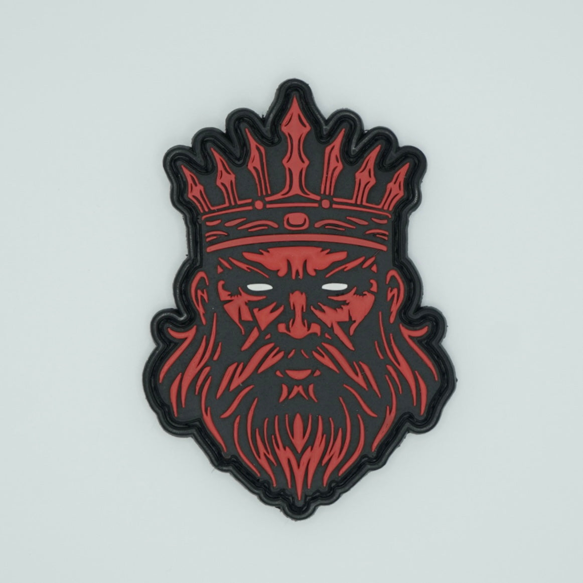 The King Patch - Red on Black w/ White Eyes