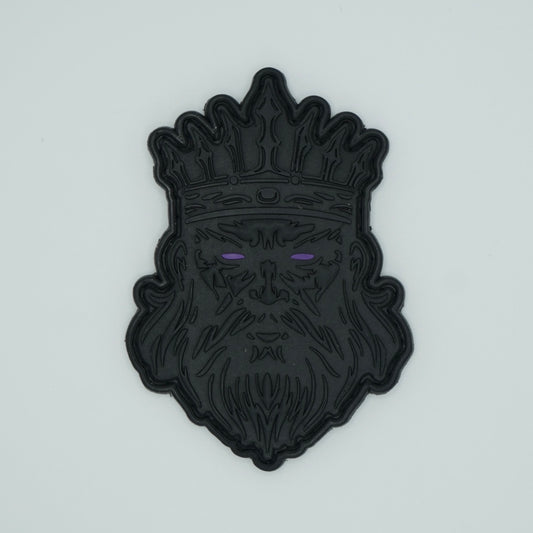 The King Patch - Black on Black w/ Purple Eyes